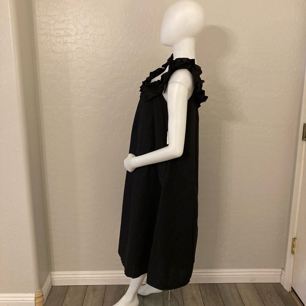 Hyacinth House Tuckernuck Dress Black Maria Midi Sz Small Ruffle Boho Flowy - Picture 8 of 13